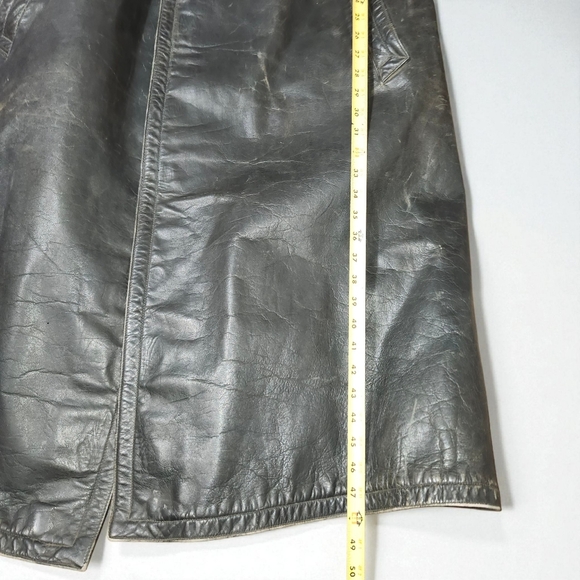 WW2 ORIGNAL GERMAN WEHRMACHT OFFICER LEATHER GREATCOAT Fischer Trachten Kleidung - Picture 12 of 13